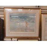 A framed and glazed signed Russell Flint print with blind stamp