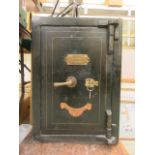 A 19th century cast metal safe by W.E.Brain and co.