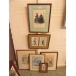 A selection of framed and glazed fashion prints