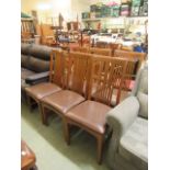 A set of six of modern cherrywood effect dining chairs