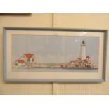 A framed and glazed print of lighthouse