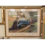 A framed and glazed limited edition Terence Cuneo print titled 'Mallard' and signed by the artist