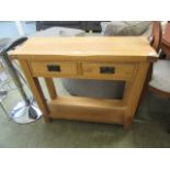 A modern oak console table,