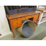 A modern stained beech and cherry wood dressing table