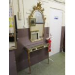 An 18th century style pier mirror over mirrored console table