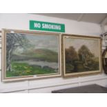 Two framed oils on board of countryside scene signed Bell Allwood