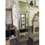 A gilt framed rectangular bevel glass mirror