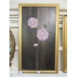 A gilt framed oil on canvas of flowers signed 'January B.