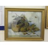 An oil of still life signed G.H.