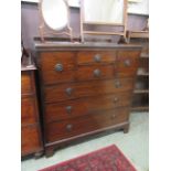 An early 20th century mahogany chest having two short drawers being flanked by two large drawers