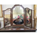 An early 20th century triple vanity mirror