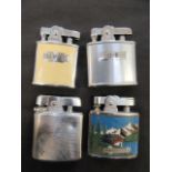 A bag containing four early 20th century collector's cigarette lighters to include Ronson
