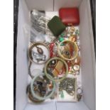 A carton of assorted costume jewellery