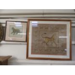 Two framed and glazed silks of tigers