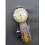 A gent's silver cased wrist watch by Flinn & Co of Coventry