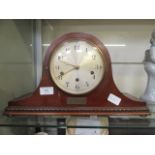 A mid-20th century mahogany veneered Westminster chime mantle clock