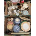 Two trays of mid-20th century ceramic ware to include plates, bowls, jugs,