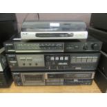 Four Sony Hi-Fi stereo components to include turntable, tape player,