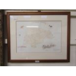 A framed and glazed hunting print