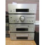 A Denon stacking Hi-Fi system comprising of stereo tuner, amplifier, CD player,