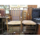 Two early 20th century seagrass seated chairs