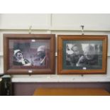 Two framed and glazed photographic prints of 'Dads Army' and Sid James and Hattie Jacques