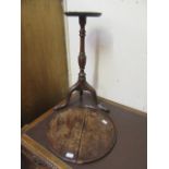 An 18th century oak and mahogany tripod table A/F