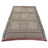 MOROCCAN SILK AND COTTON FLATWEAVE CARPET, 260cm x 164cm.