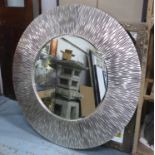 CHRISTOPHER GUY WALL MIRROR, silvered frame, 131cm Diam. (with faults around edge)