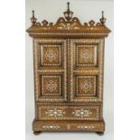 TABLE TOP CABINET, mid 19th century Anglo Indian Vizagapatam rosewood and ivory inlaid with two