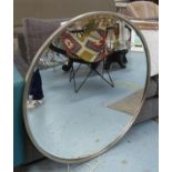 CIRCULAR WALL MIRROR, contemporary design, silvered frame, 100cm diam.