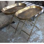 SIDE TABLES, a pair, gilt metal, 68cm x 39cm x 67cm. (2)