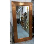 WALL MIRROR, coppered frame, 180.5cm x 90cm approx.
