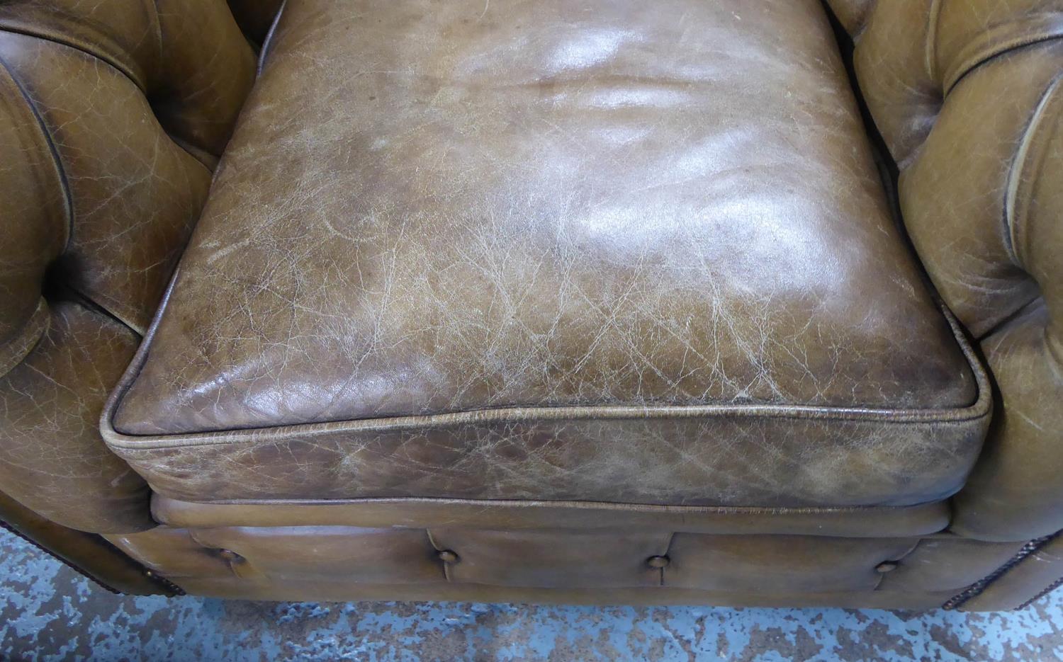 CHESTERFIELD STYLE ARMCHAIR, to match previous lot, 85cm D x 108cm W x 76cm H. - Image 2 of 3