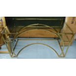 DRESSING TABLE , 1960's French inspired, gilt metal and glass, 140cm x 70cm x 76cm.