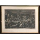 WILLIAM HOGARTH 'An Election Entertainment', plate I, engraving, 43cm x 54cm, framed.