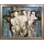 METZINGER (20th Century) 'A La Renunion', oil on board, 70cm x 89cm, signed verso, framed.