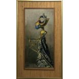 KENNETH BRUNDLE (20th Century) FRIBA, FRSA, 'Rajastani Rama Puppet', oil on board, monogrammed, 50cm