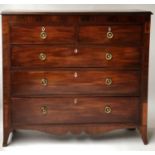 SCOTTISH HALL CHEST, early 19th century George III figured mahogany of adapted shallow proportions