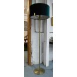 FLOOR LAMP, contemporary design, green velvet shade, 173cm H.