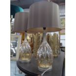 TABLE LAMPS, a pair, 1970's Italian style, with shades, 70cm H approx. (2)