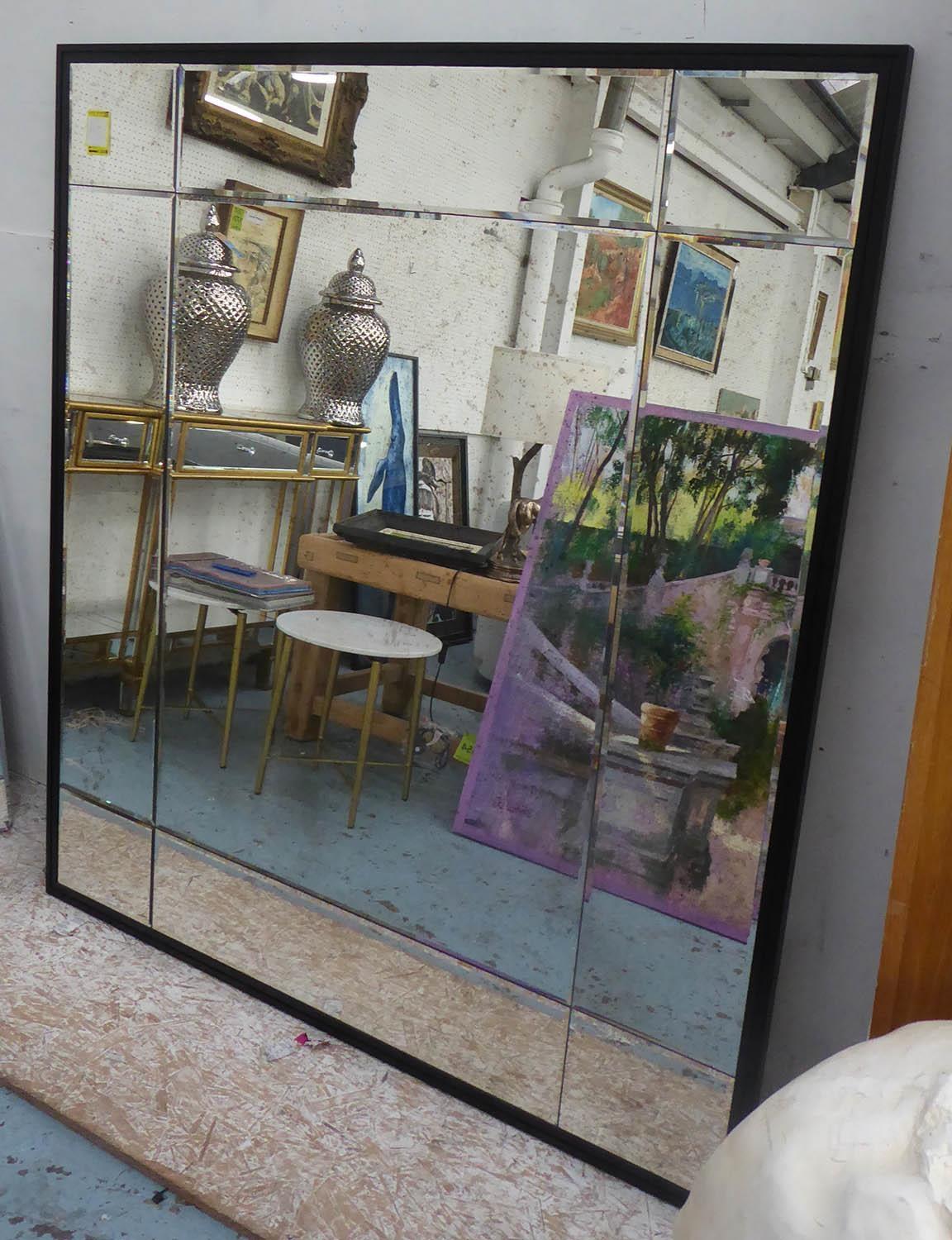 WALL MIRROR, by Taylor Howes with a divided and antiqued plate, 140cm W x 160cm H.