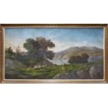 19th CENTURY SCHOOL 'Bucolic Landscape', oil on canvas, provenance: Christie's South Kensington,