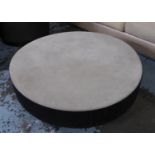 LOW TABLE, contemporary Italian style design, 25cm H x 103cm Diam approx. (slight faults)