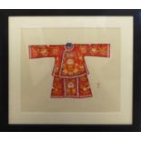 CHINESE SCHOOL 'Designs for Kimonos', a set of four watercolours, 47cm x 49cm overall each, framed