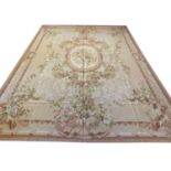 AUBUSSON SAVONNERIE DESIGN CARPET, 376cm x 268cm.