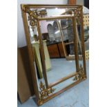 WALL MIRROR, Continental style, gilt frame, 120cm x 90cm.