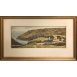 P. DAVISON DANYE 'Scotland 1894', watercolour, signed, 20cm x 48cm, framed.