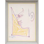 JEAN COCTEAU 'Faun', lithograph on japon paper, signed in the plate, 70cm x 52cm, framed and glazed.