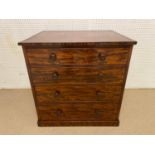 WRITING/LIBRARY CHEST, Regency mahogany circa 1820, leather top above four drawers, one being fitted